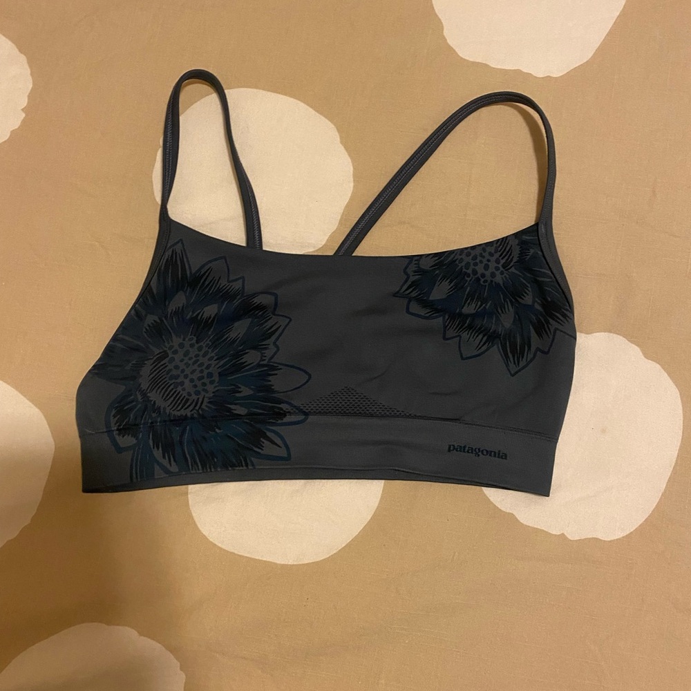 Patagonia Women's Dark Gray Floral Sports Bra